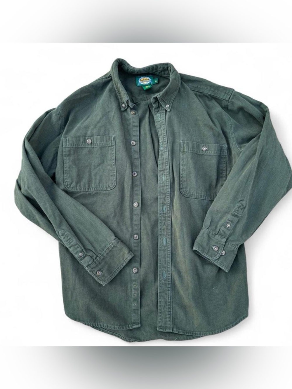 Olive Green Button-Down Shirt Jacket